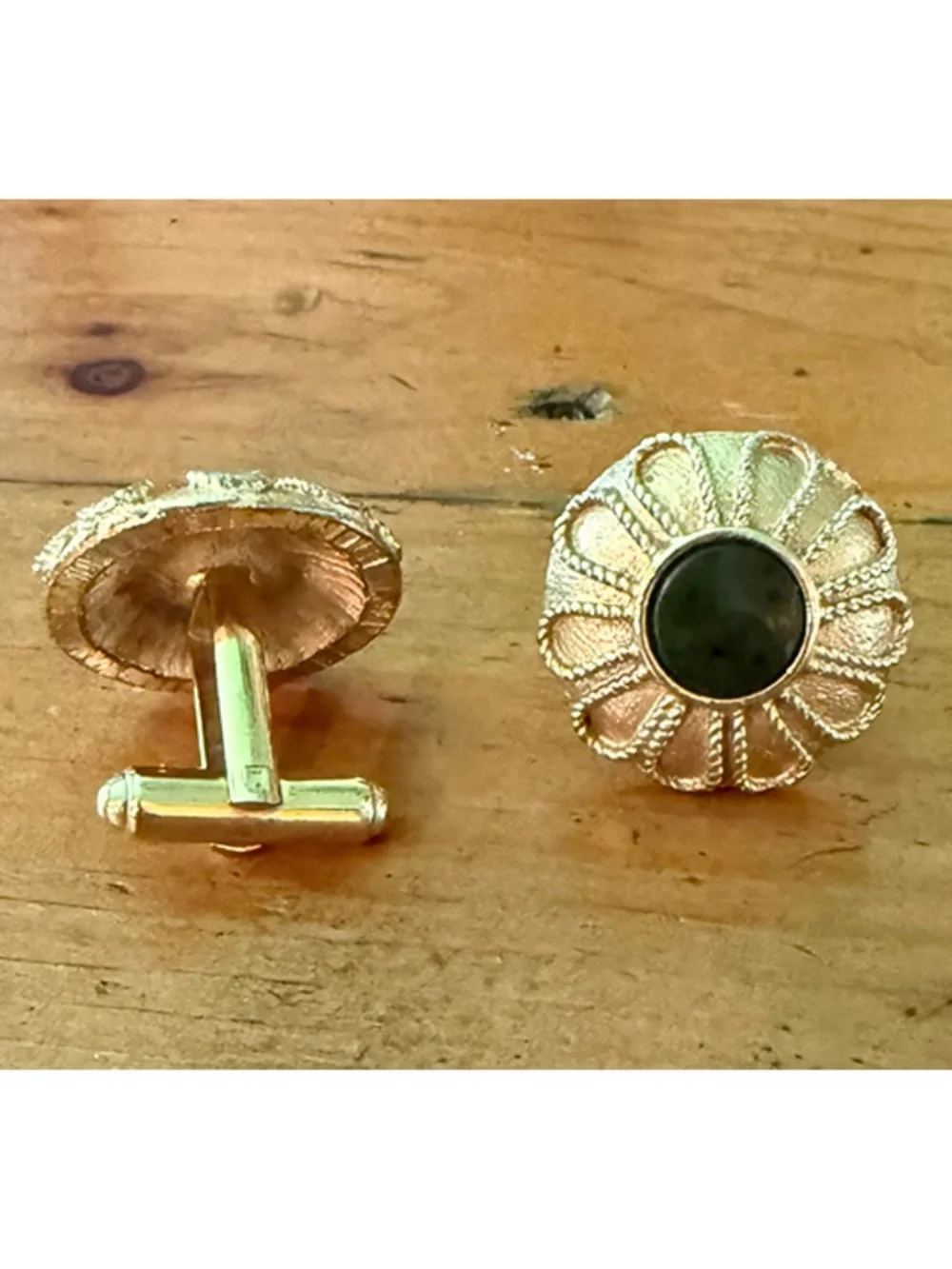 Vintage  Men's Goldtone/Onyx Cufflinks